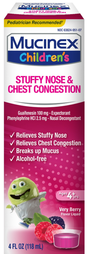 MUCINEX® CHILDREN'S Stuffy Nose & Chest Congestion - Very Berry